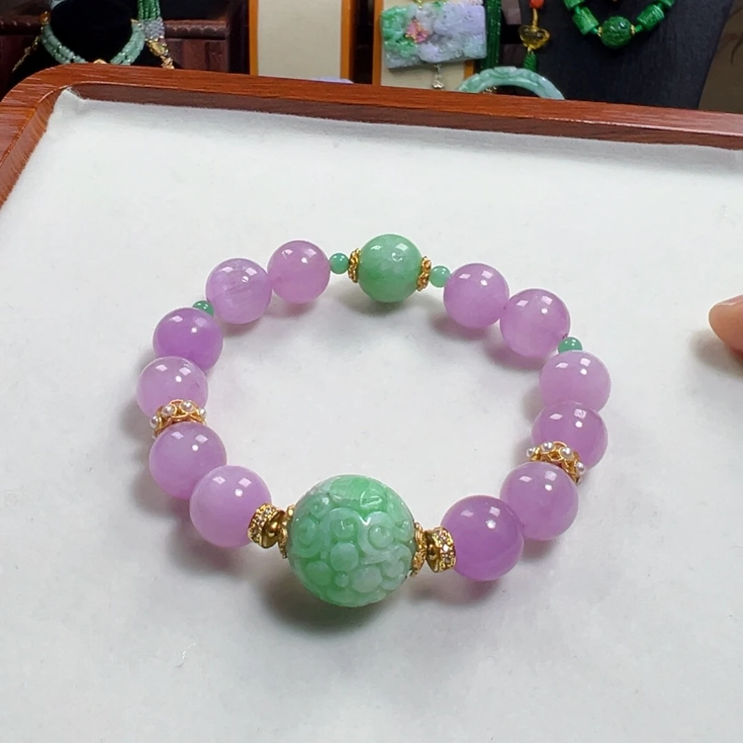 锂辉石未镶嵌冰手串冰冰