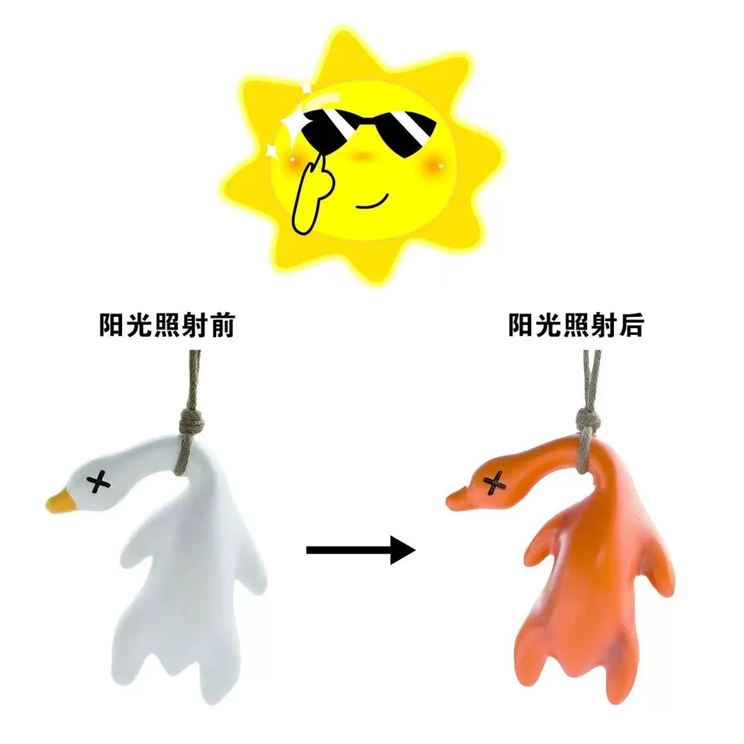 创意车载温变烤鸭挂件可爱后视镜鸭子装饰挂饰新奇特钥匙扣