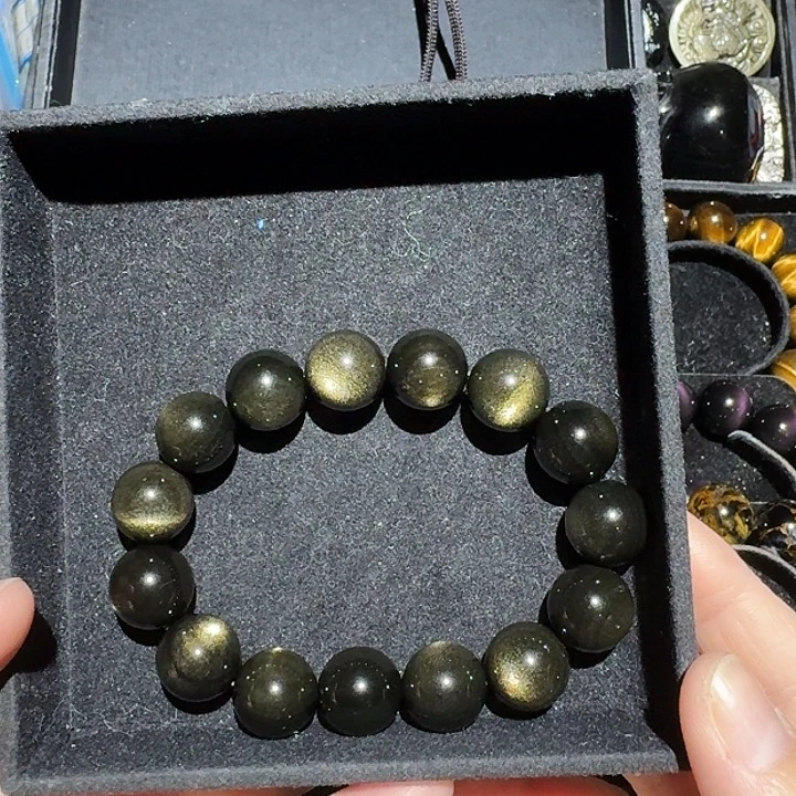 云***6黑曜岩未镶嵌手链