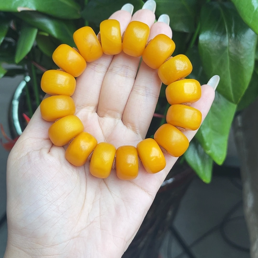 琥珀未镶嵌手链19m