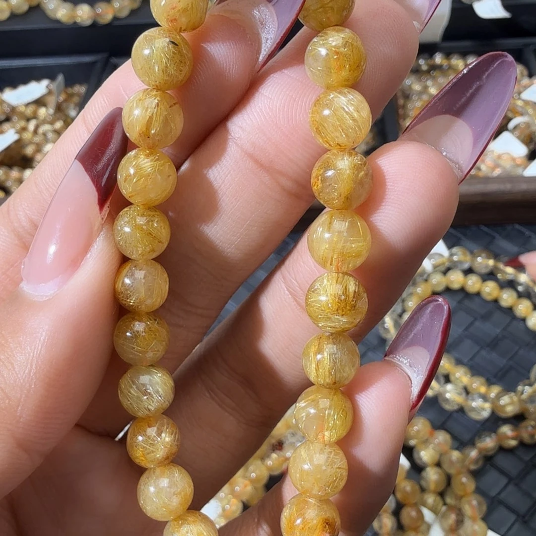 手链发晶未镶嵌天然金发晶