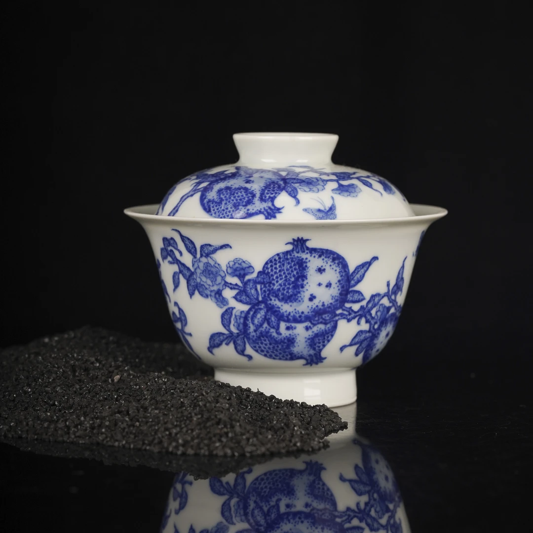 觉山隐窑(精选）觉山隐窑榴开百子盖碗景德镇陶瓷高端茶具