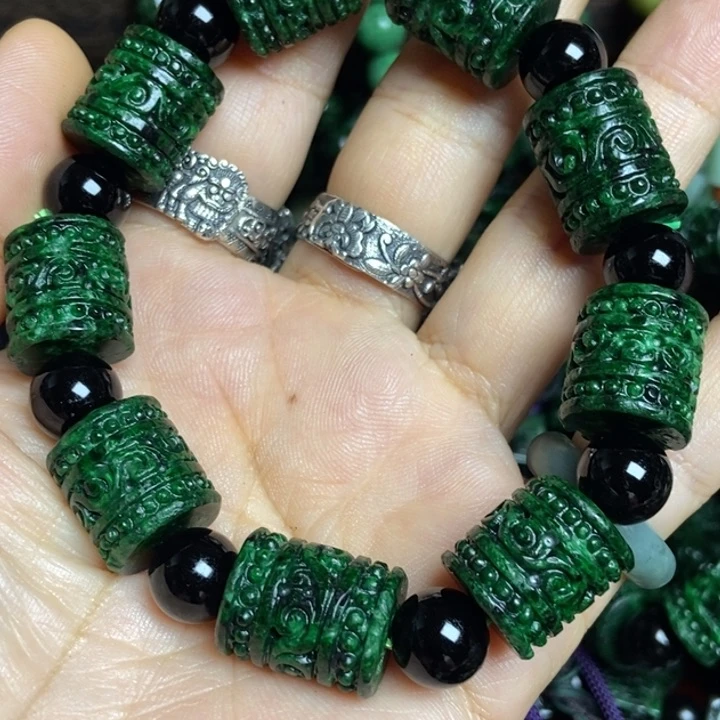 翡翠散珠手**海手串一条加证书