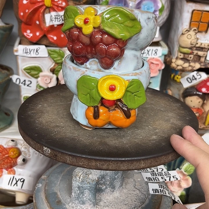紫砂花盆粗陶材质多肉花盆