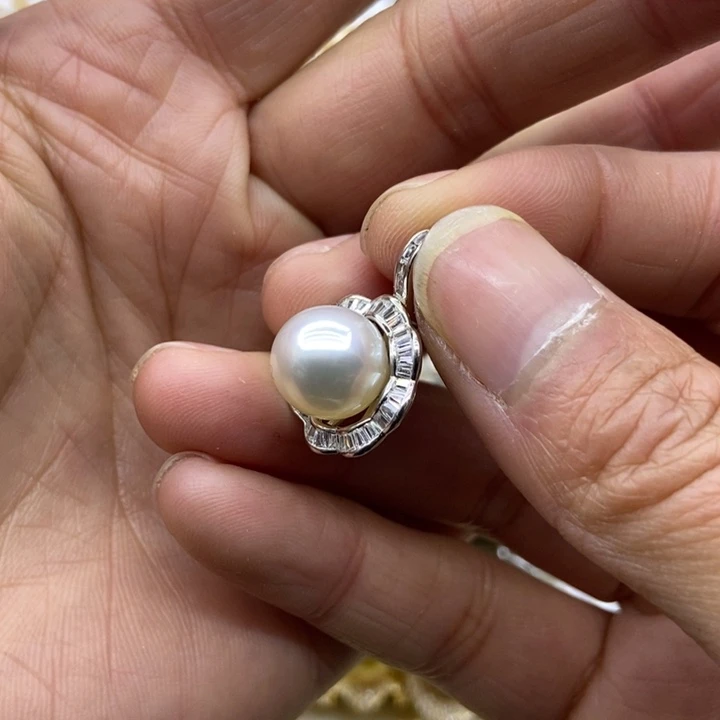 海水珍珠吊坠(不含链)银S925镶嵌