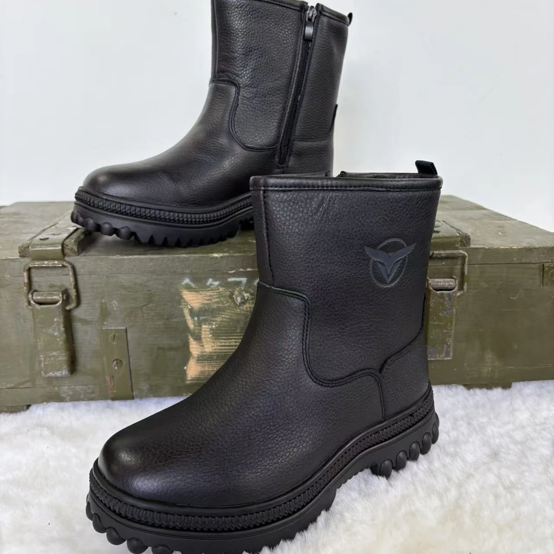 登陆舰拉链羊毛短靴