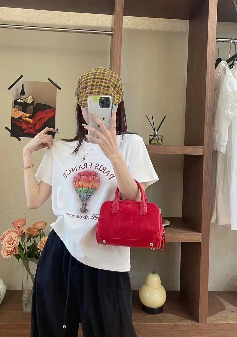 【肉总】新款镶钻气球百搭短袖上衣7902