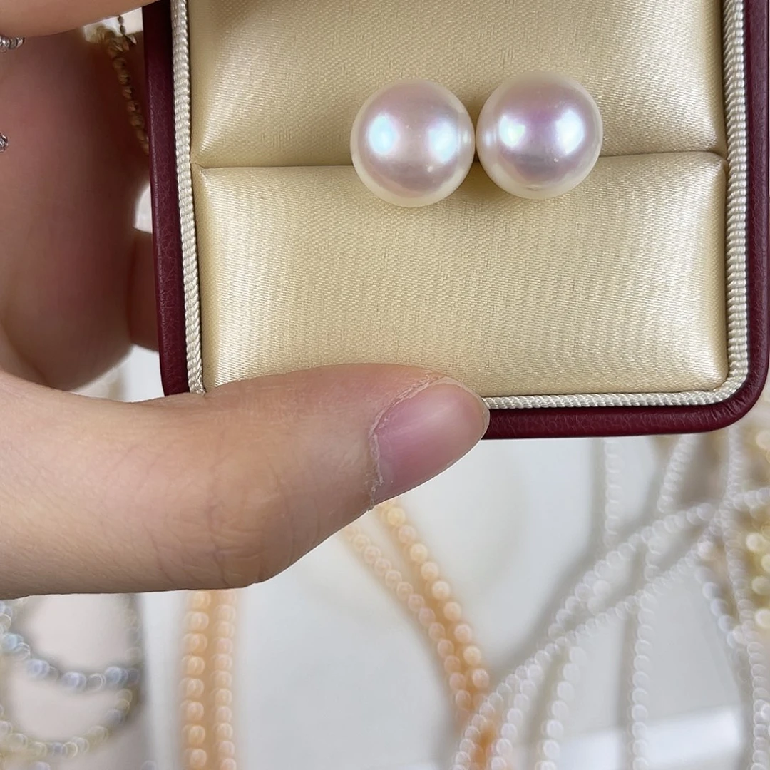 淡水珍珠耳饰银S925镶嵌