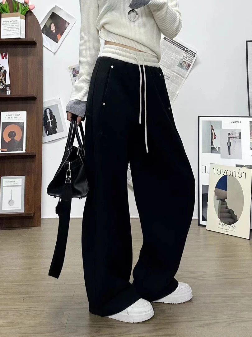 SHUSHU 年款早春款休闲百搭阔腿裤