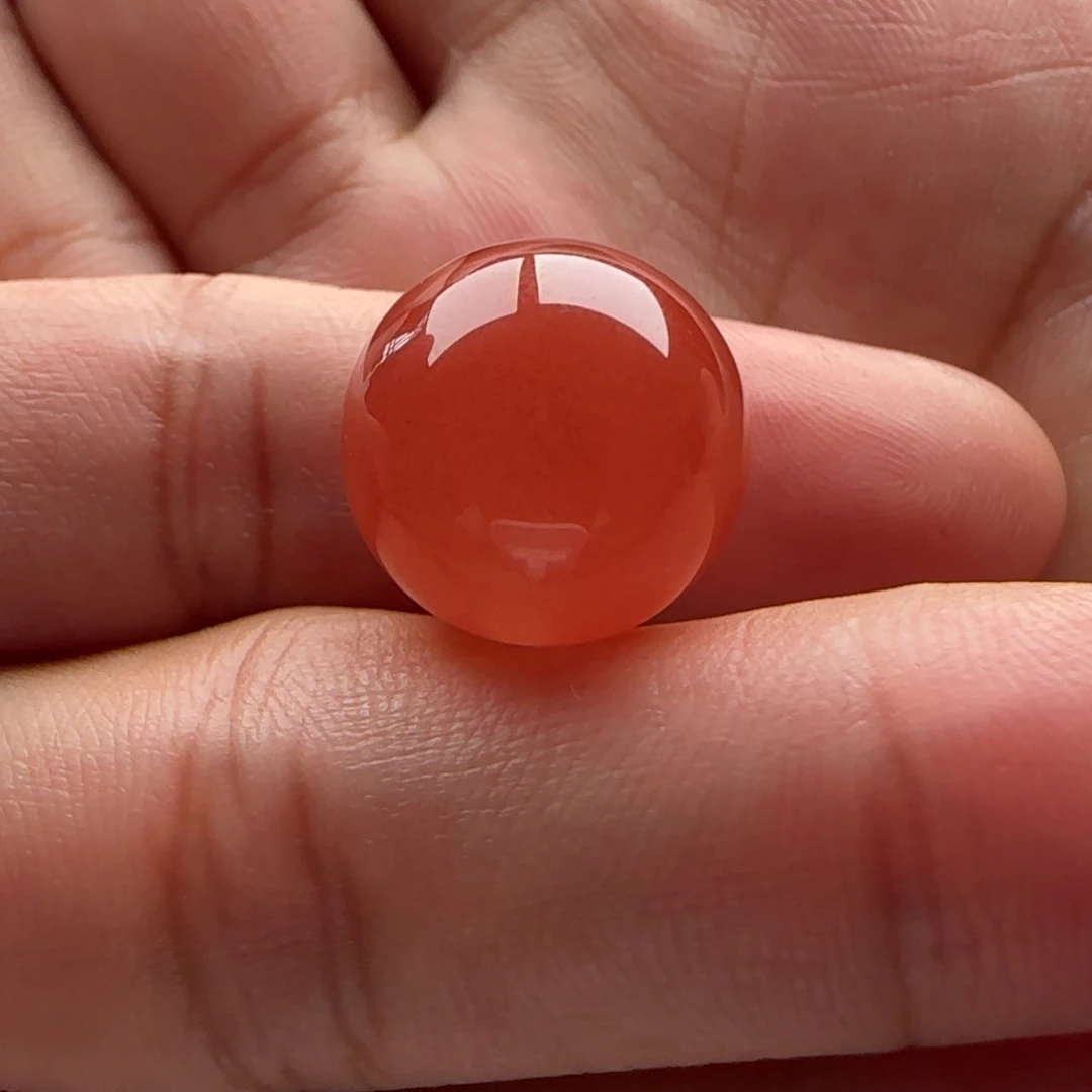 南红玛瑙未镶嵌圆珠14.5棉点
