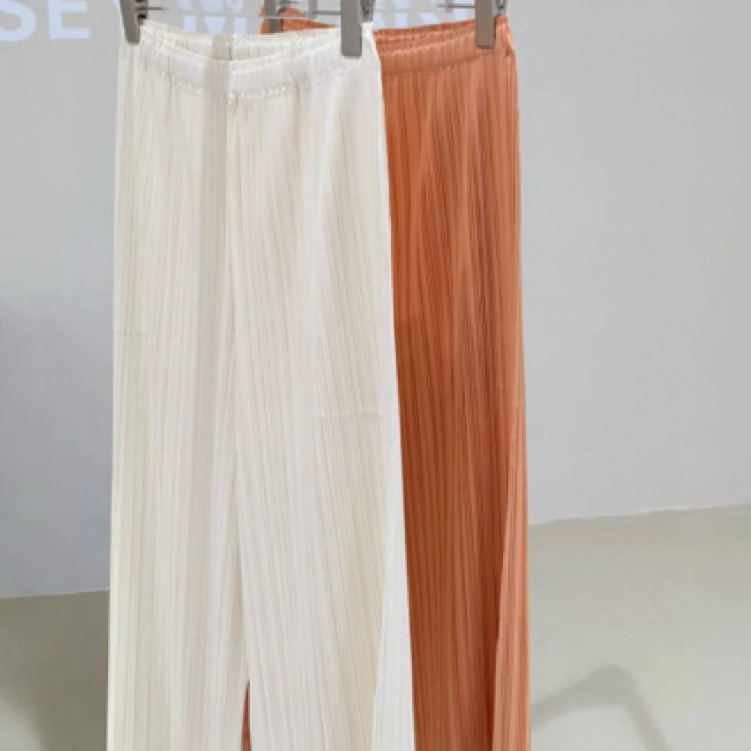 原版褶皱4字头372直筒阔腿裤