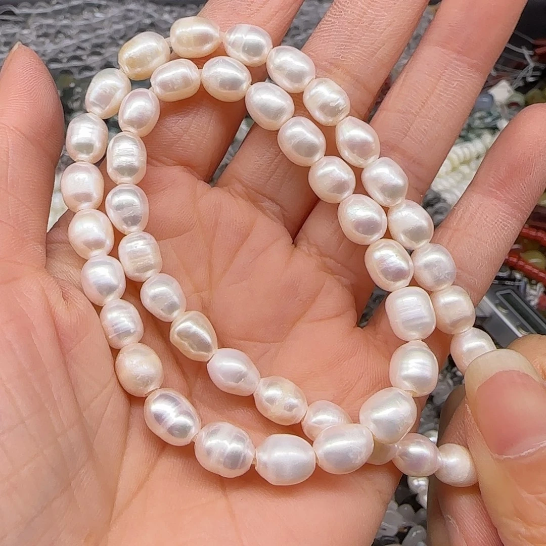 玛瑙/玉髓合金珠宝半成品珍珠6mm大孔一条