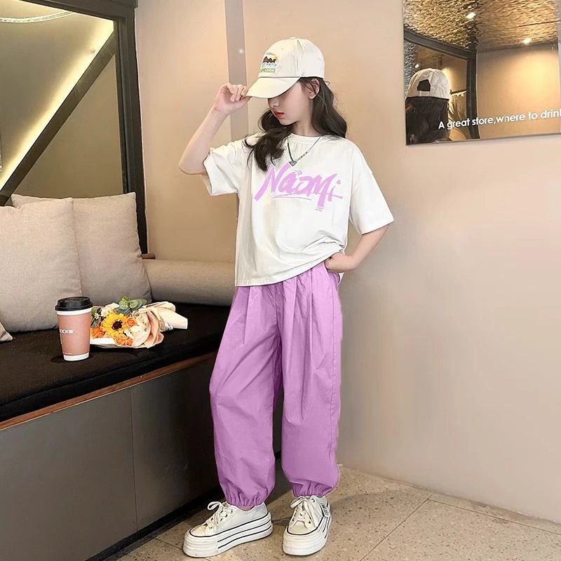 【陈思晨】儿童夏装短袖套装女孩新款休闲防蚊裤女童二件套中大童