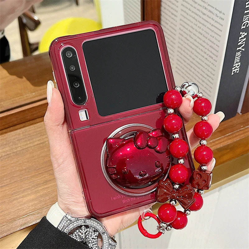 适用华为purax手机壳pocket2红色磁吸支架折叠荣耀小米三星保护套