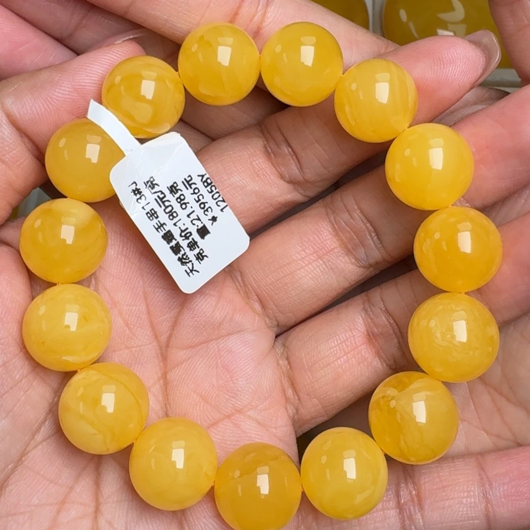 蜜蜡未镶嵌手链无优化无烤色无补胶无覆膜无辐照无煮蜜