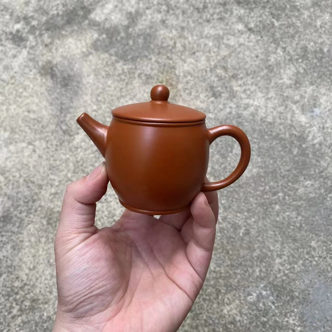 120毫升汉瓦壶朱泥梅花孔手拉壶DT