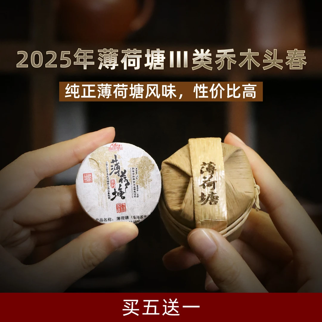 吾味奇山2025头春3类易武薄荷塘三类普洱茶生茶小饼35g滥田薄荷塘