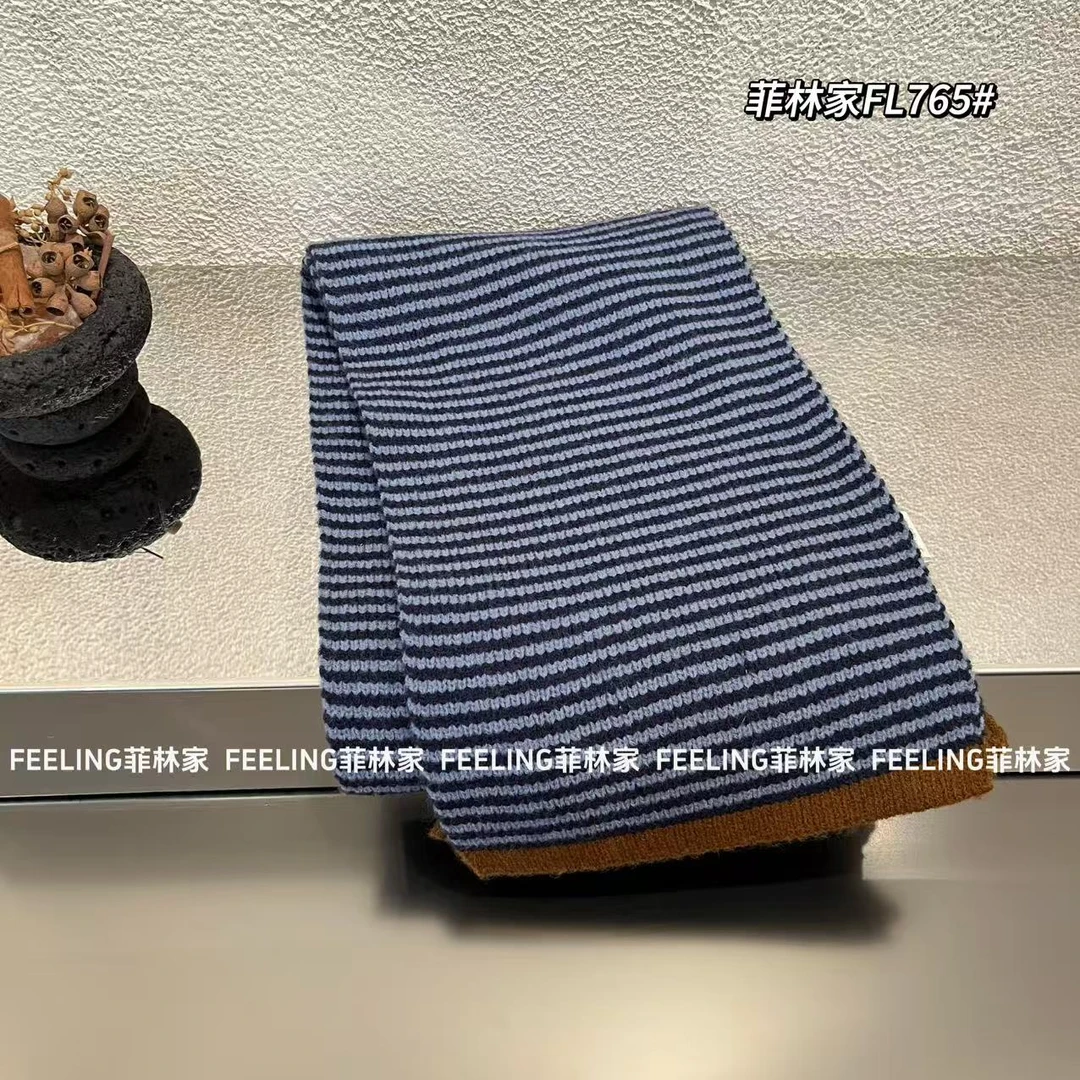 菲林家FL 765设计感百搭撞色条纹围巾