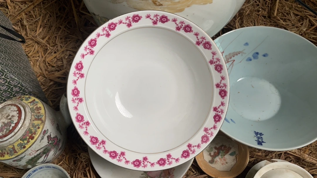 景德镇陶瓷小红花厂货大碗酸菜鱼碗汤碗面碗一个