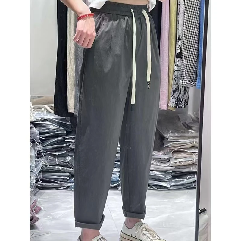 夏季新款休闲弹力速干裤女