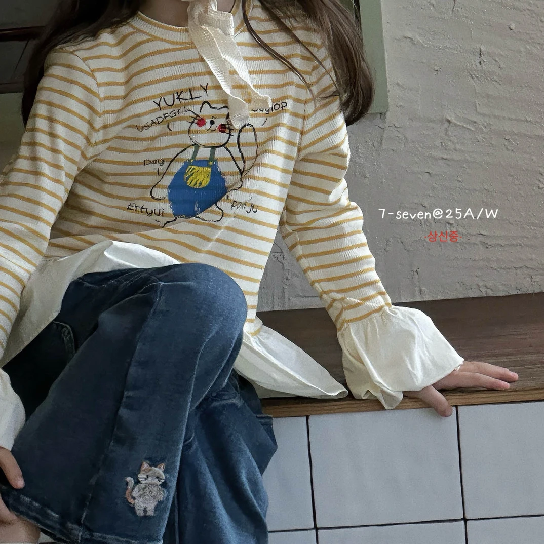 7seven·2025秋～刺绣小猫牛仔裤7089女童可爱