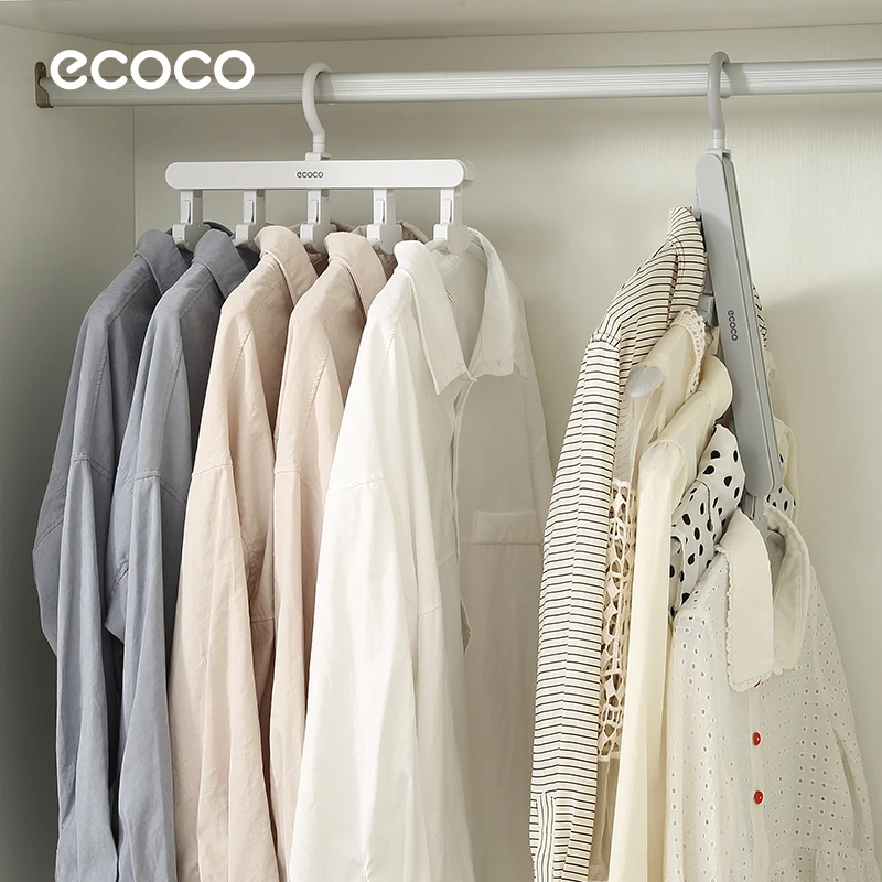 ecoco无痕折叠衣架晾挂衣服家用衣柜卧室学生宿舍衣架防滑晾晒