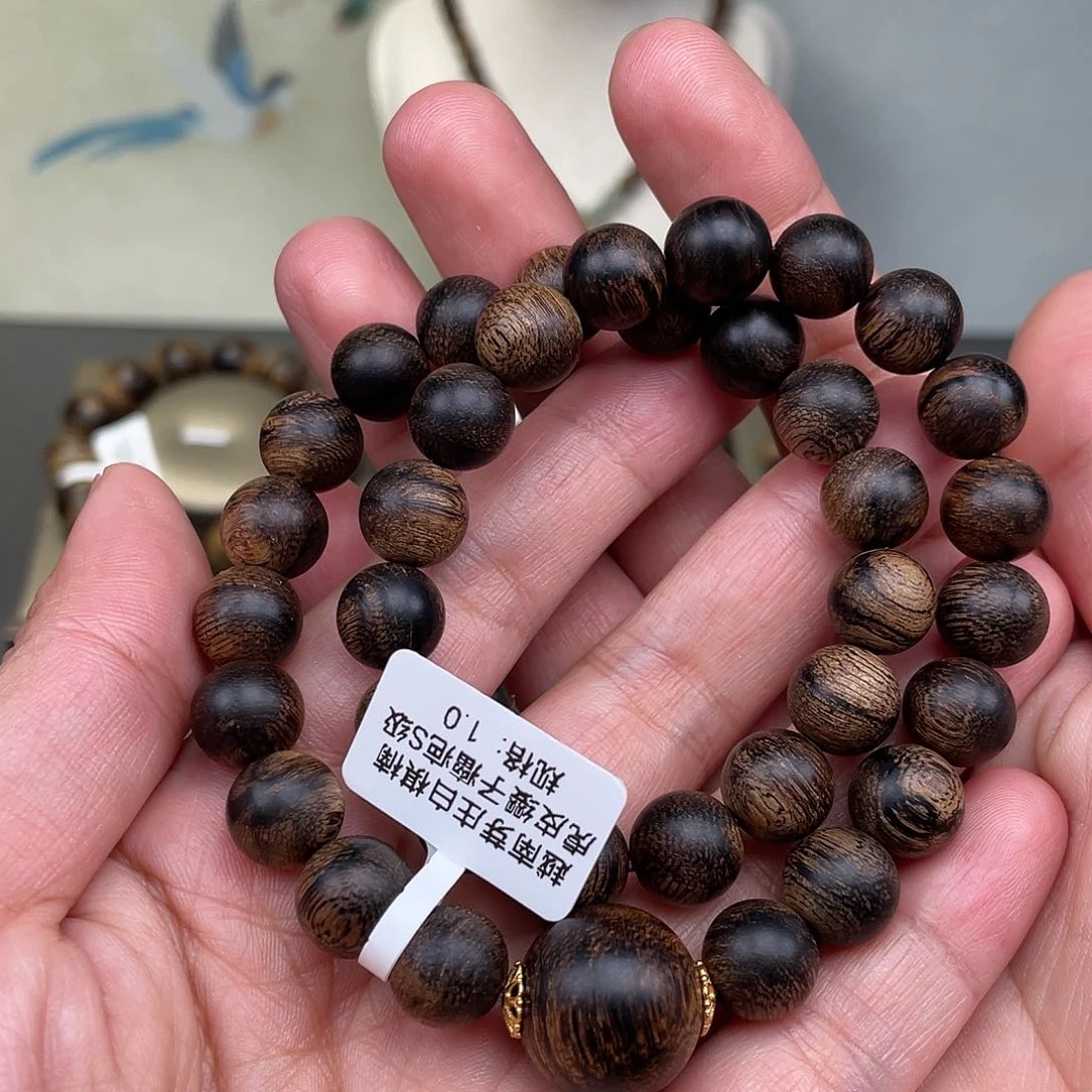 沉香手串༺****越南芽庄白棋虎皮瘿子瘤疤s