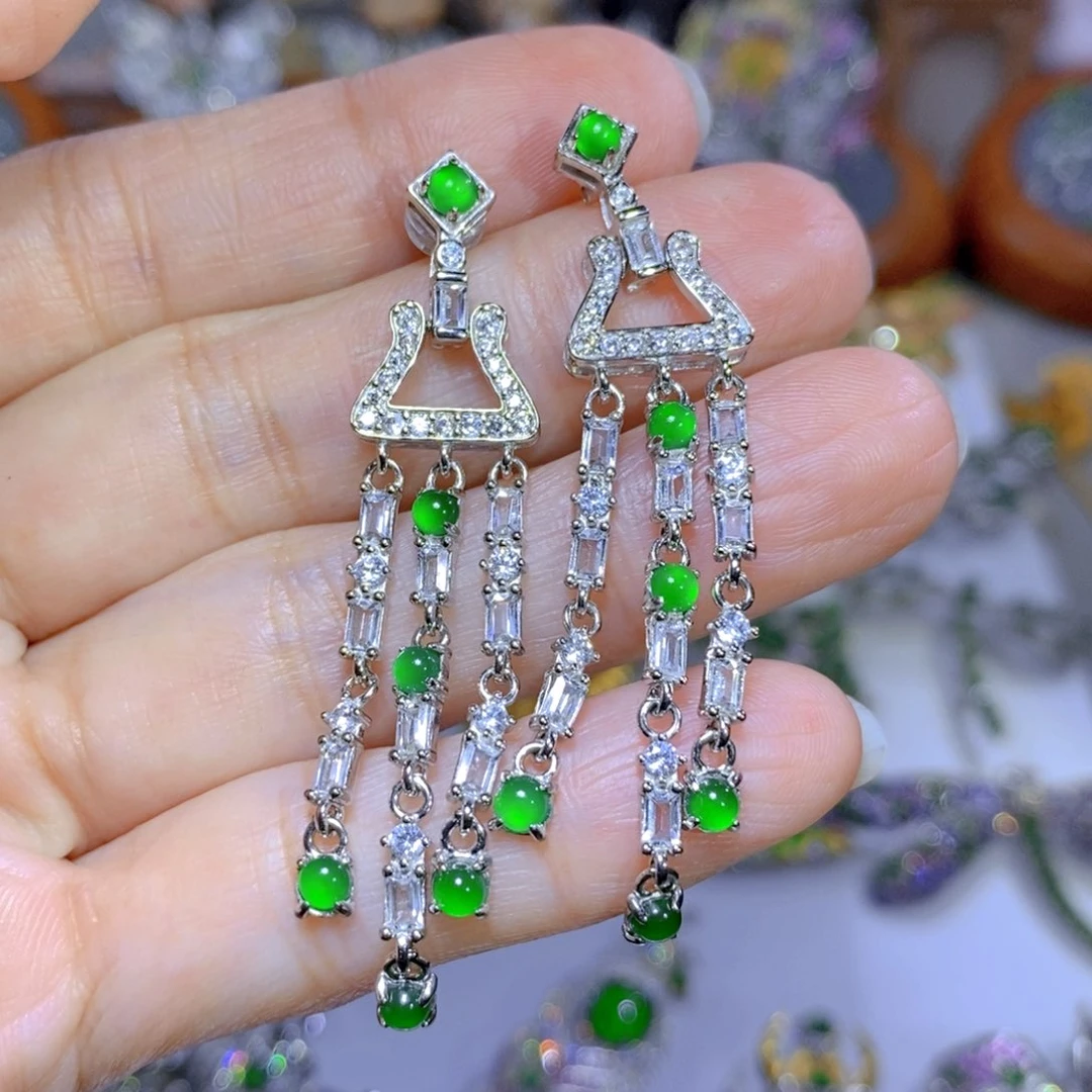 翡翠颈饰银S925镶嵌天然翡翠