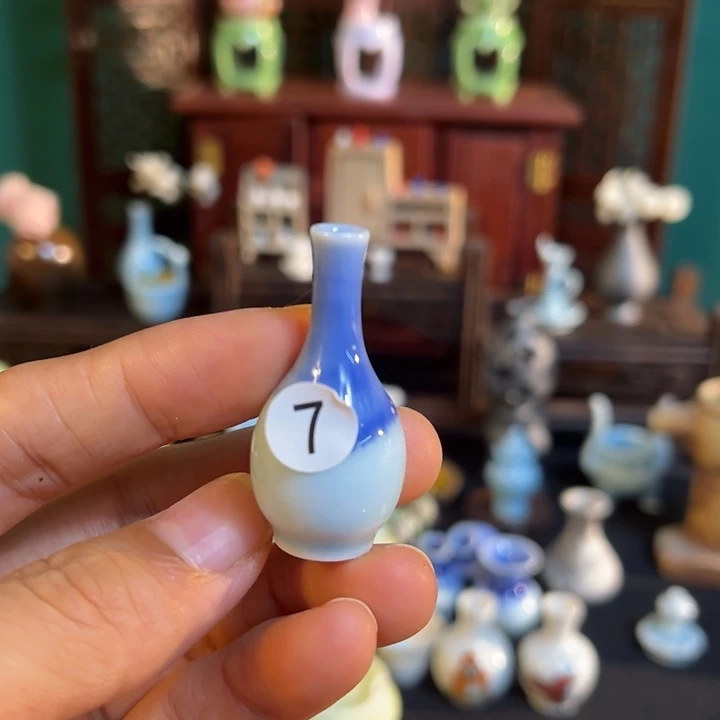 摆件微陶老王迷你花瓶