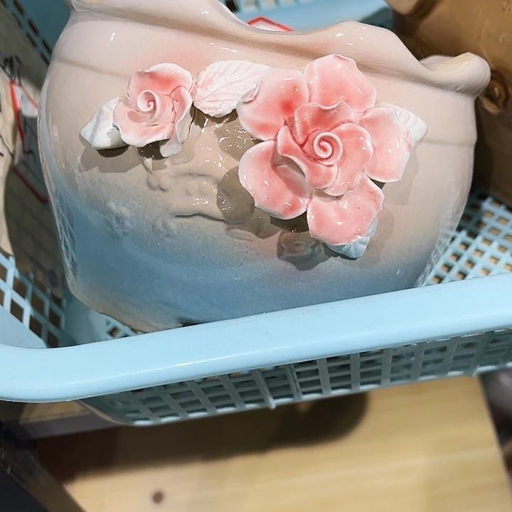 瓷片花盆多肉植物艺术品