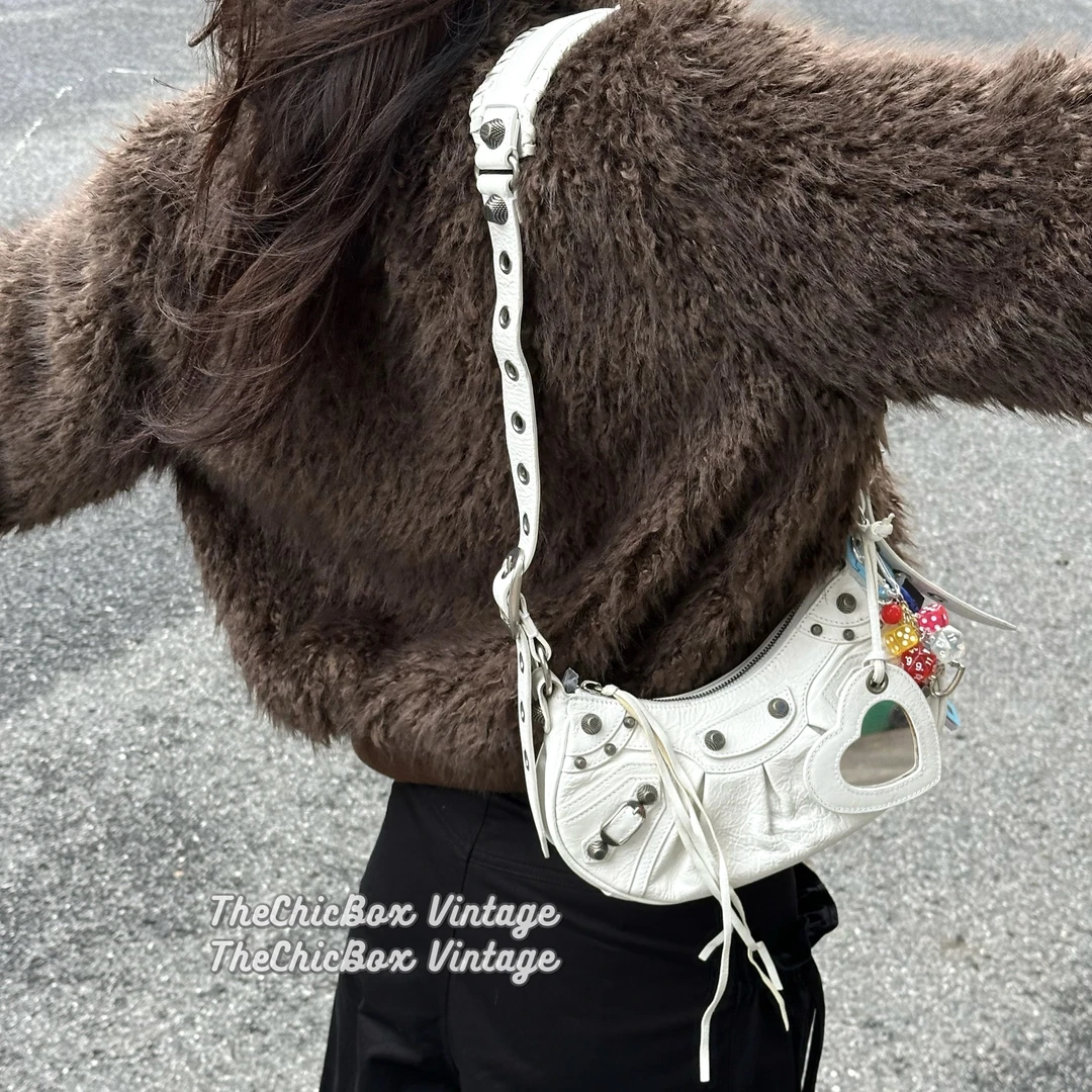 95新 Balenciaga/巴黎世家 只盒/白色xs常规款lecagole斜挎单肩包