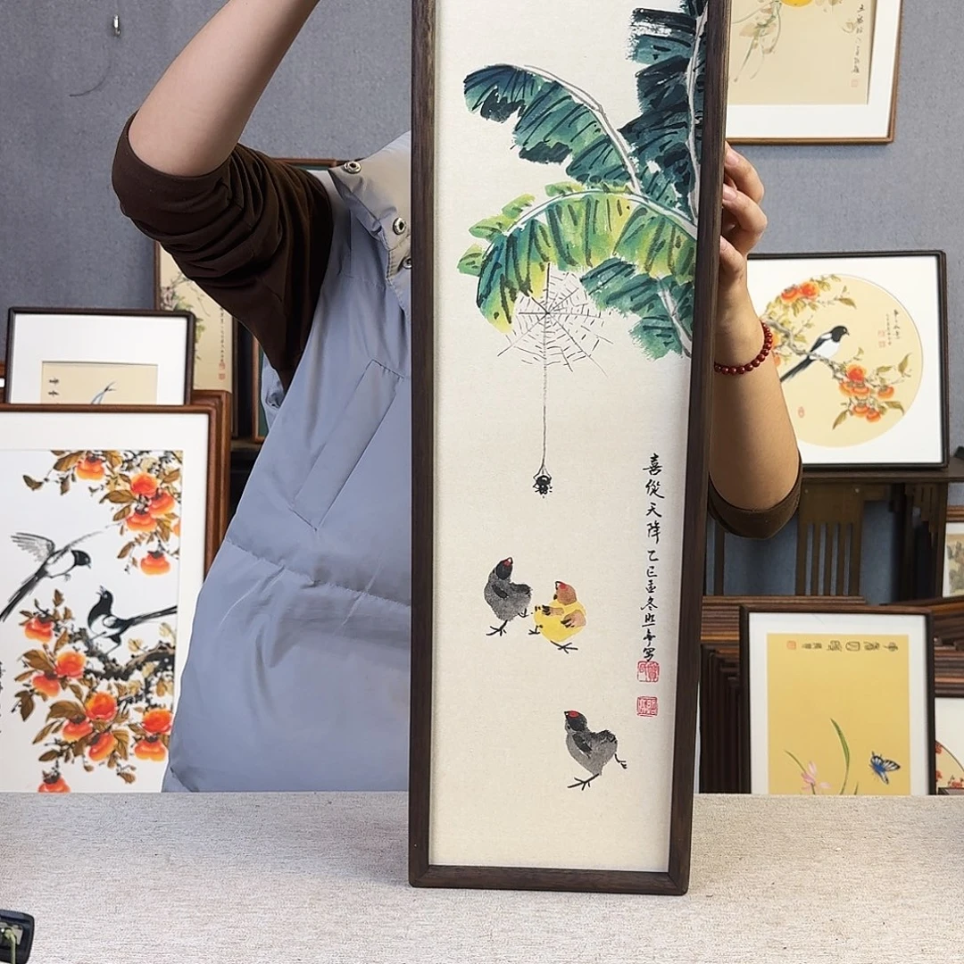 书法手绘带框尺寸：20*70