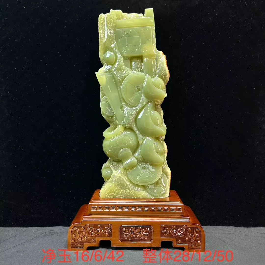 家居摆件雕刻工艺品创意#付米链接#乔迁开业公司中式办公室摆件