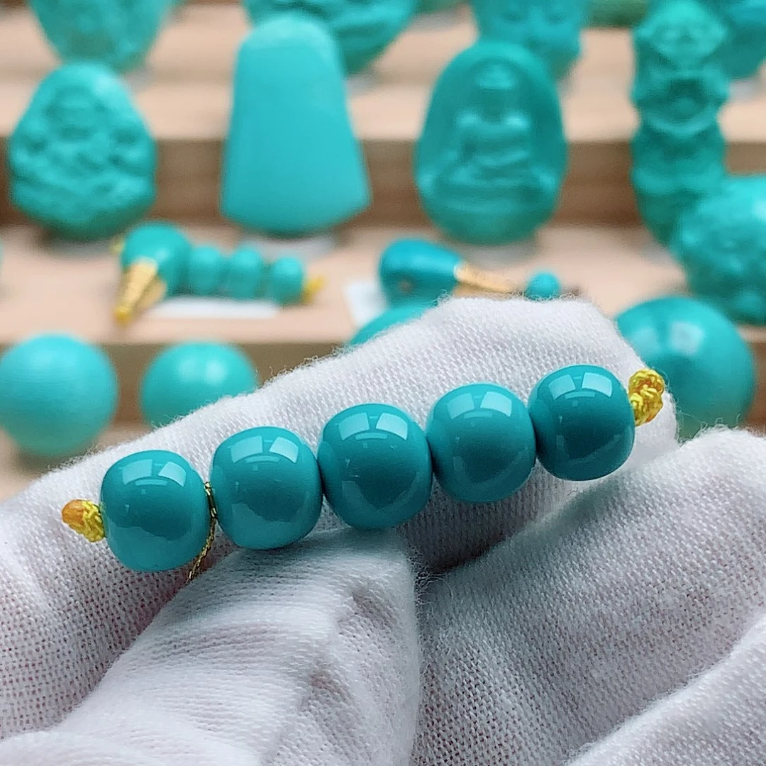 绿松石未镶嵌五连珠