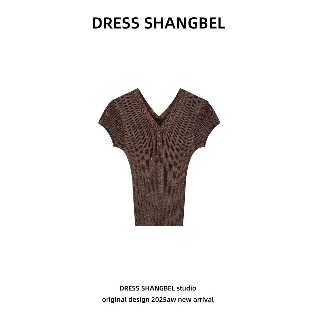 DRESS-新款C气质通勤撞色半高领百搭套头针织5330H