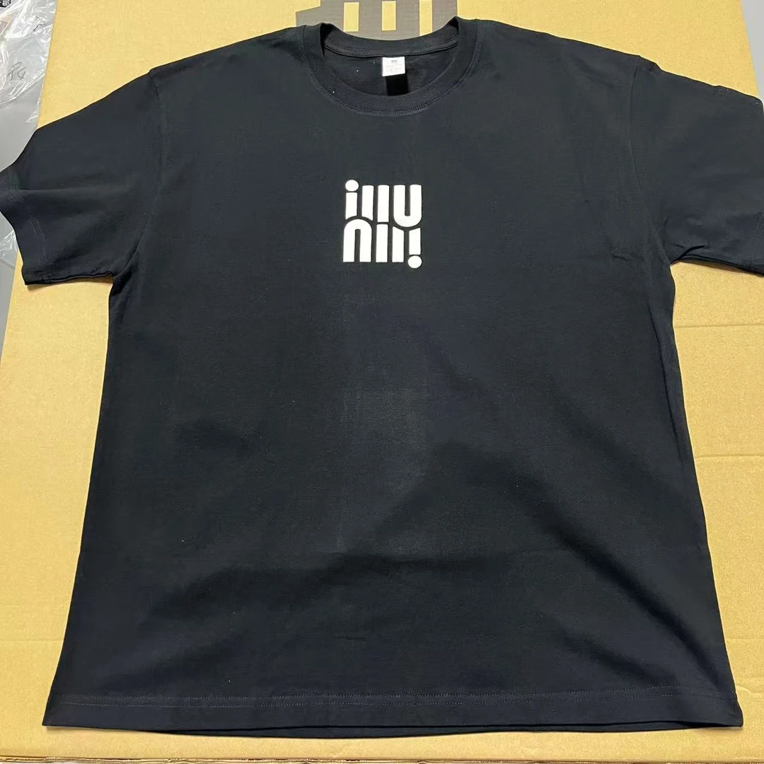 黑色【纯棉短袖】新款时尚印花短袖夏季男女同款纯棉重磅T恤A86