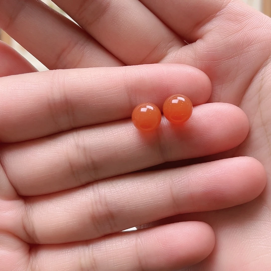 南红玛瑙银S925镶嵌耳饰