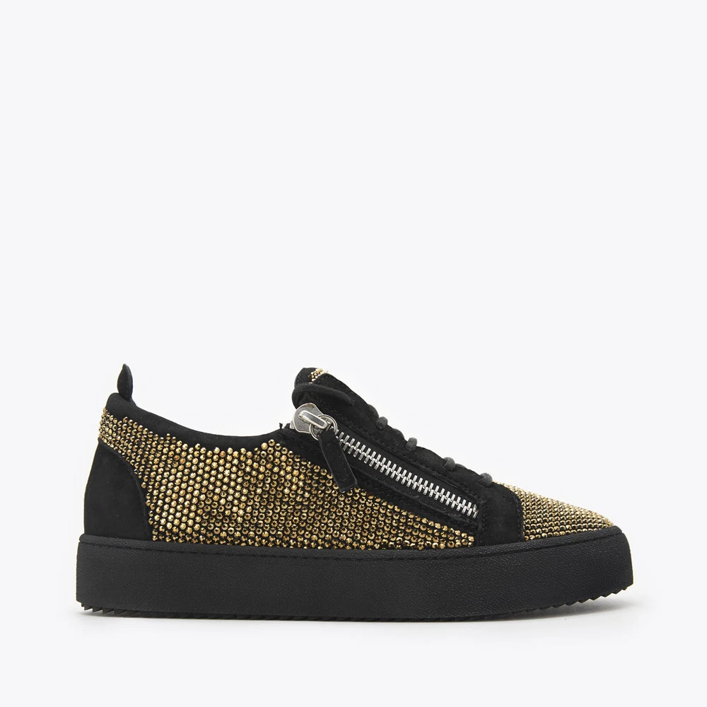GIUSEPPE ZANOTTI GZ羊皮撞色水钻男士运动休闲鞋板鞋RU00071/003