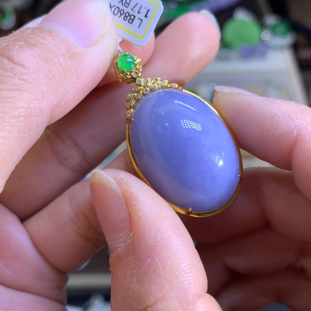 翡翠戒指18K金镶嵌翡翠