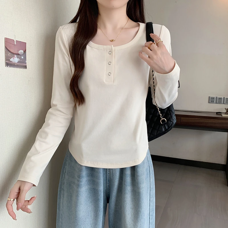 2025春装新款胖mm大码女时尚百搭修身显瘦打底衫T恤