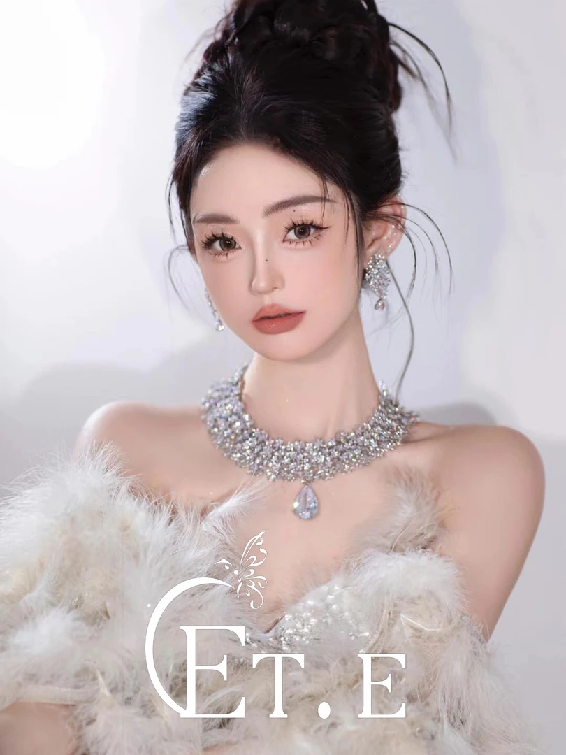 合金仿水晶项链 ete高奢款锆石项链0392