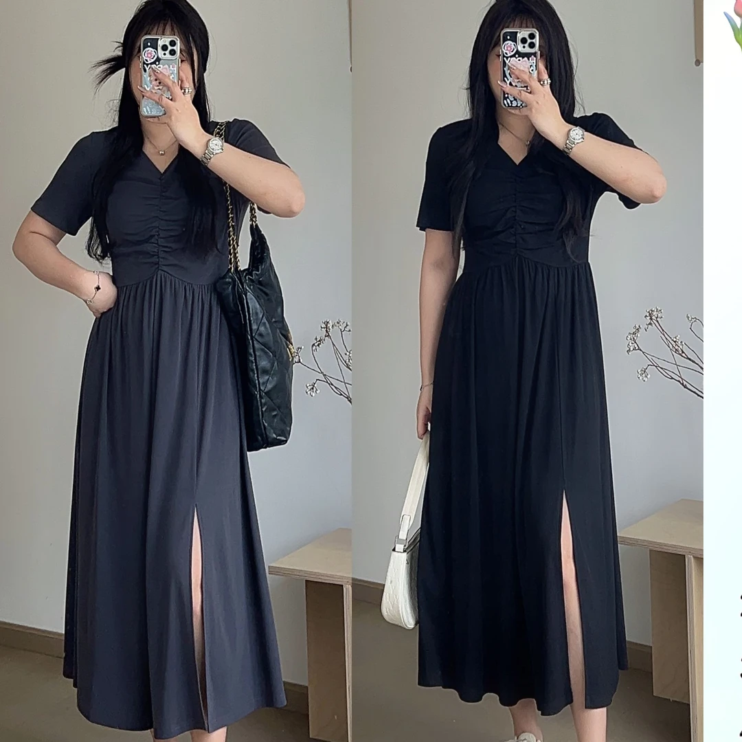 【现货】赫本风收腰连衣裙女夏季茶歇法式气质高级感度假长裙9047