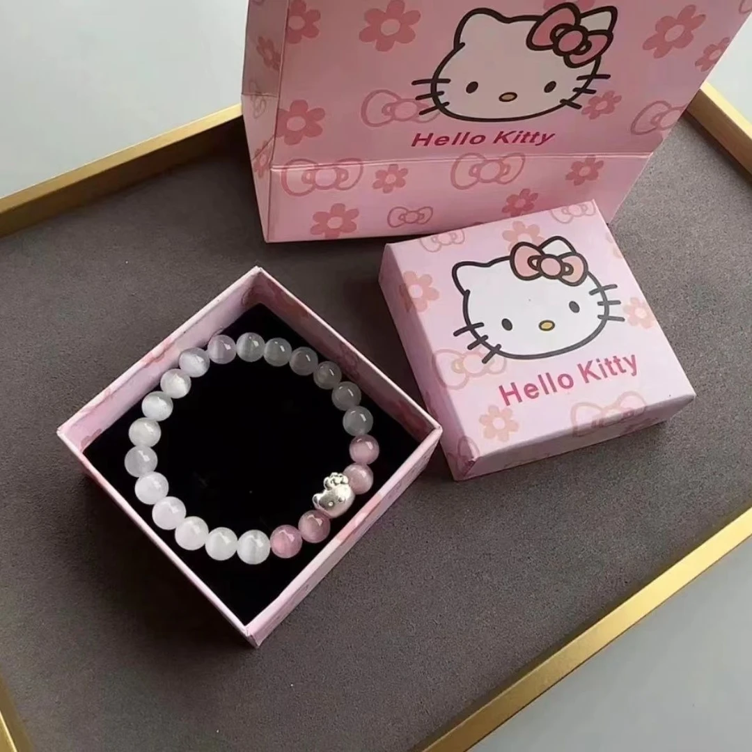 足银手链 足银999hellokitty纯银手链凯蒂猫可爱闺蜜送女友礼物
