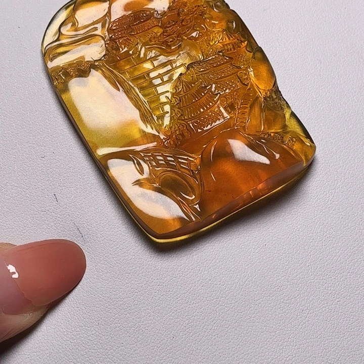 琥珀未镶嵌珠宝奇石吊