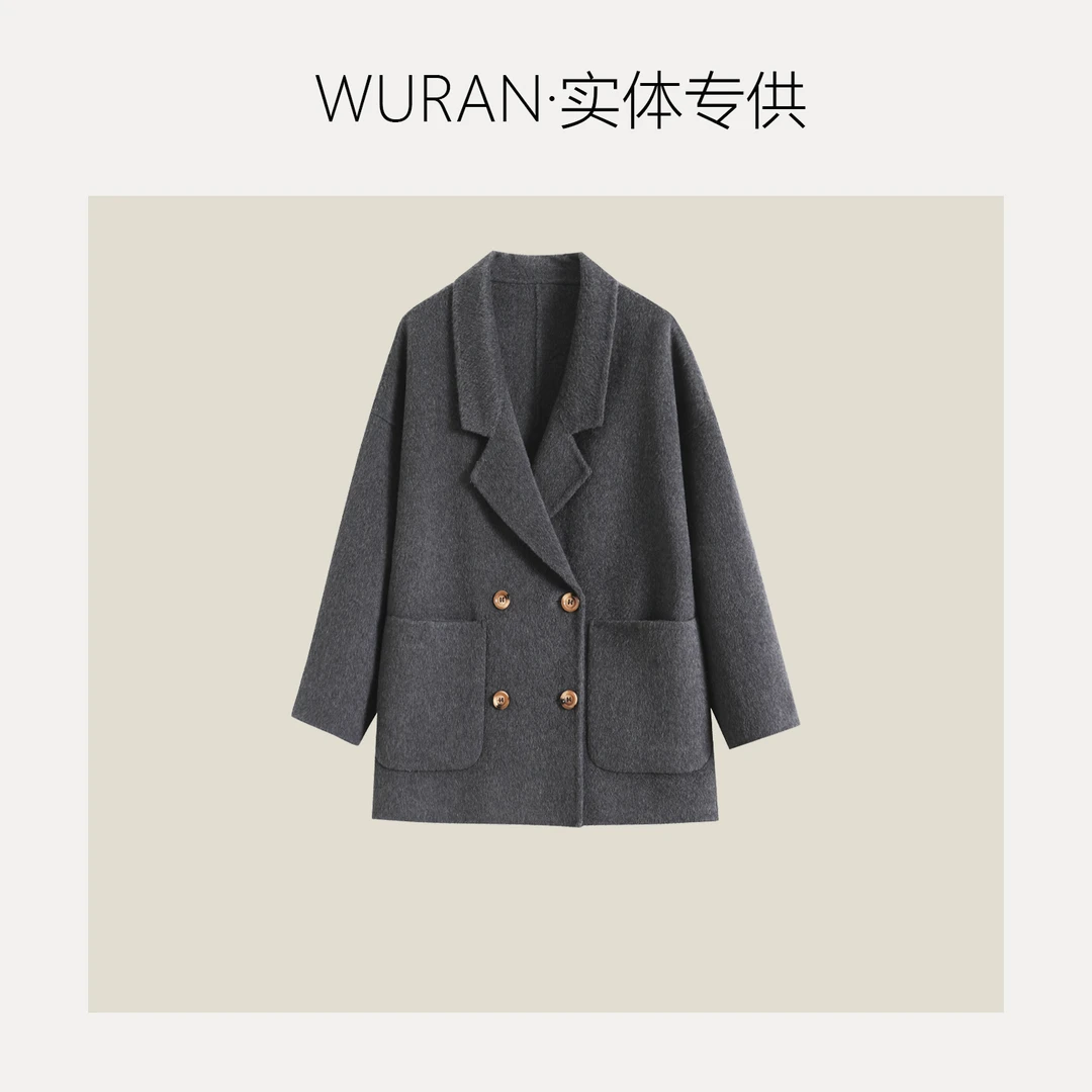 02编号902中款女【棉羊毛+山羊绒】通勤显瘦百搭双面呢毛呢外套