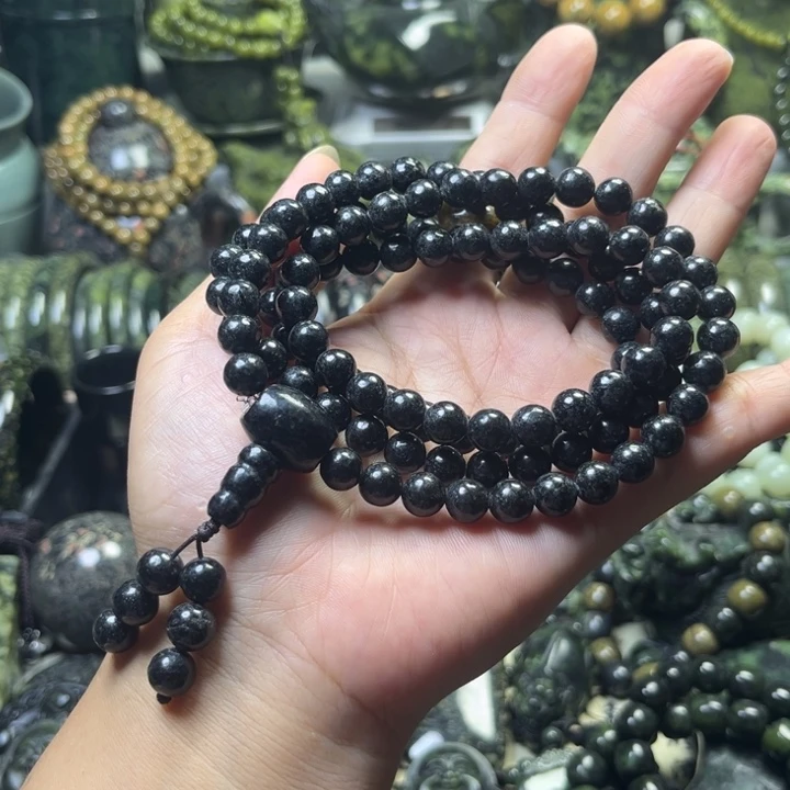 玲***蛇纹石玉未镶嵌手串藏玉药王石福利款手串