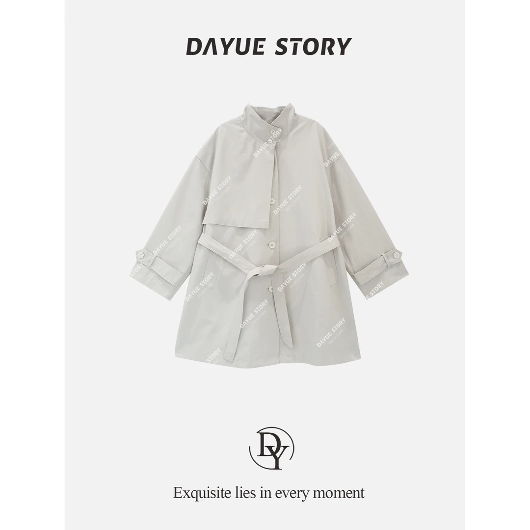 DAYUE【布拉德】髙品质！重工髙支密~设计师韩版中长款百搭休闲风衣