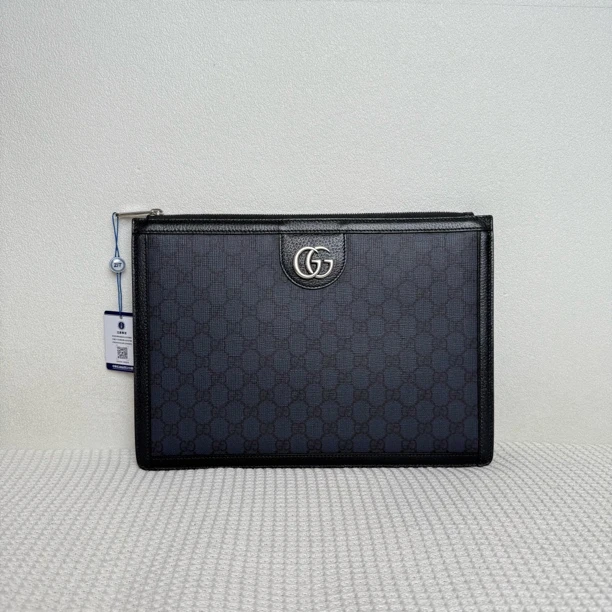 99新 GUCCI/古驰 5981/男士新款蓝老花双G大logp手拿包