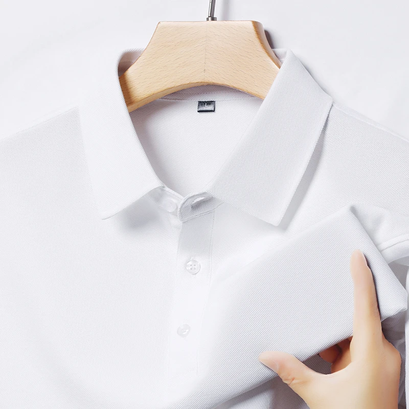 100%纯棉短袖polo衫男士夏季新款休闲宽松纯色珠地翻领T恤polo衫