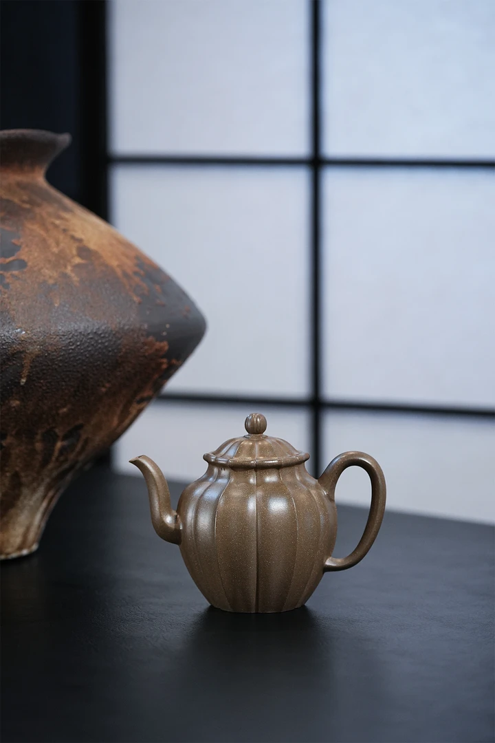 【顶蜀】银台醉客松华青段泡茶壶陶壶菊瓣筋纹茶具